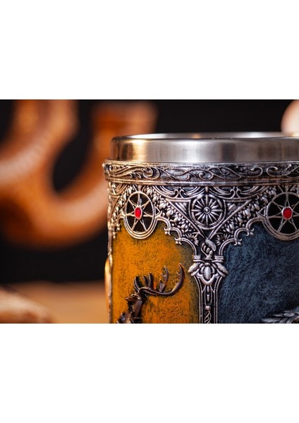 Bira Kupalar Paslanmaz Çelik Reçine Kupalar Ve Kupalar Yaratıcı 3D Kahve Kupa Drinkware Mark | Kupalar (Mavi) (Yurt Dışından)