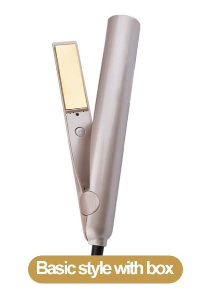 2İn1 Profesyonel Elektrikli Doğrultma Demir / Curling Demir Saç Bigudi / Styler Saç Düzleştirici Düz Ütüler Styling Aracı Crimper | Curling Irons (Altın) (Yurt Dışından)