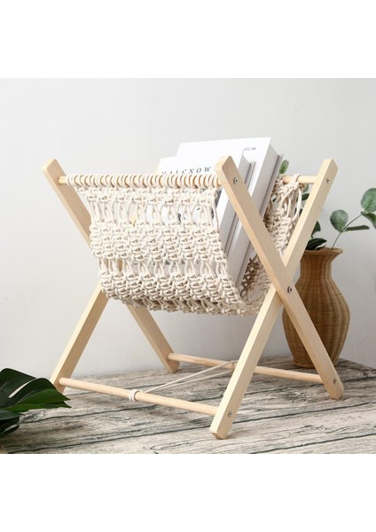 Bohemian Stil Masası Dergisi Raf El Dokuma Güzel Ve Güçlü Katlanabilir Dayanıklı Kitaplık Depolama Raf Tutucu | Depolama Tutucular Ve Raflar (Yurt Dışından)