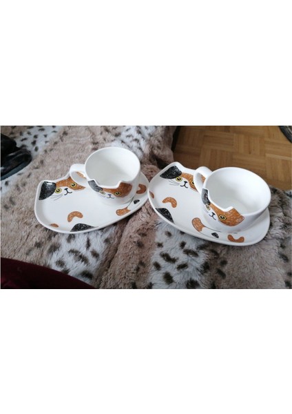 Sevimli Kedi Seramik Kahve Kupa Set Handgrip Hayvan Kupaları İle Tepsi Yaratıcı Drinkware Kahve Çay Bardağı Yenilik Milk Kupası Kahvaltı | Kupalar (Beyaz) (Yurt Dışından) modelleri