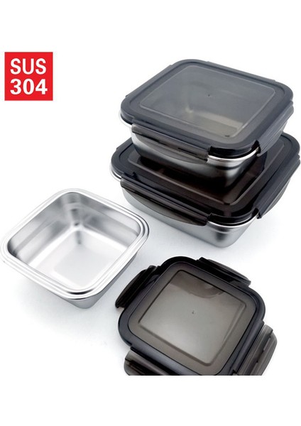 1 Adet Kare 750 Ml Paslanmaz Çelik Saklama Kutusu Gıda Taze Tutma Organizatörleri Buzdolabı Konteynerleri Büyük Kapasiteli Meyve Sebze Kımchı Depolama (Yurt Dışından)