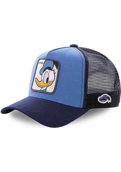 Anime Karikatür Mickey Donald Duck Snapback Pamuk Beyzbol Şapkası, Erkekler Kadınlar Kalça (Donald Blue) (Yurt Dışından)