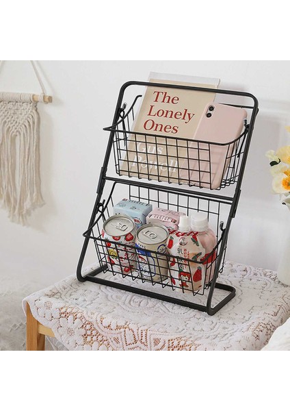 2 Tier Tel Pazar Sepeti Standı Depolama Raf Organizatör Meyve Sebzeleri Için Tuvalet Ev Depolama Sepeti | Depolama Tutucular Ve Raflar (Yurt Dışından) fırsatları