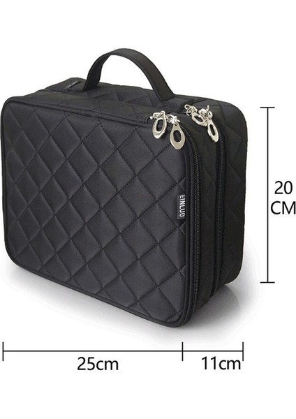 Çift Siyah Kozmetik Çantası Büyük Kapasiteli Seyahat Gerekli Yıkama Torbası Işaretleme Kılıfı Güzellik Koruyucu (Yurt Dışından) fırsatları
