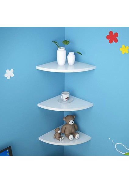 3 Adet Depolama Raf Dekoratif Yaratıcı Duvara Monte Kahverengi Üçgen Fan Şekli Sundries Organizatör Köşe Raf Kitaplık | Depolama Tutucular Ve Raflar (Yurt Dışından) fırsatları