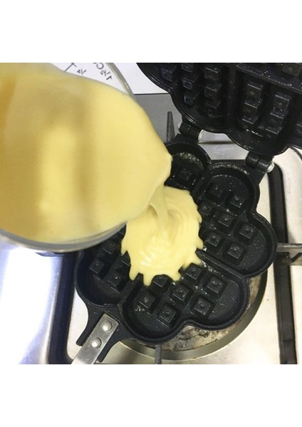 Yapışmaz Waffle Maker Kalıp Taşınabilir Ev Mutfak Gaz Pan Kabarcık Yumurta Kek Fırın Kahvaltı Makinesi Kek Makinesi | Waffle Kalıpları (Yurt Dışından) fiyatları