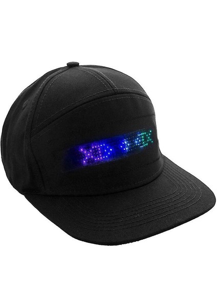 Erkekler Kadınlar Bluetooth Led Hip Hop Şapka - Programlanabilir Parti Ekran Kapağı (Blueteth Siyah) (Yurt Dışından)