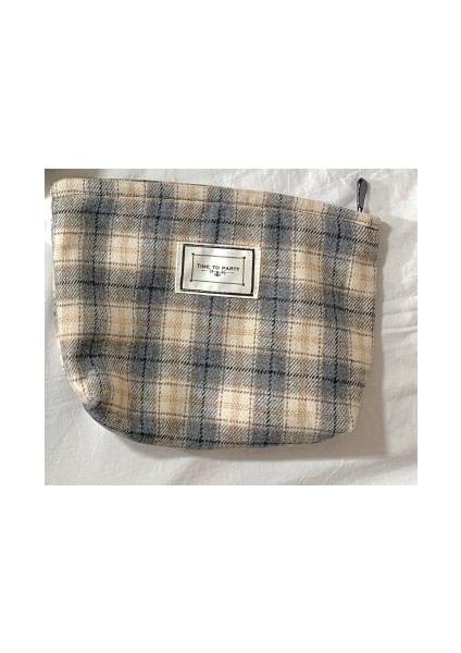 Ekose Makyaj Çantası Büyük Kozmetik Organizatör Kadın Seyahat Tuvalet Çantası Güzellik Kılıfı Makyaj Fırça Saklama Kutusu | Kozmetik Çanta Ve Kılıflar (Gri) (Yurt Dışından) modelleri