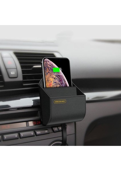 Kablosuz Araç Şarj 10 W Qi Hızlı Şarj Standı Braketi Tutucu Saklama Kutusu Telefon Tutucu İphone 12 11 Xr X 8 Samsung | Araç Şarjları (Yurt Dışından)