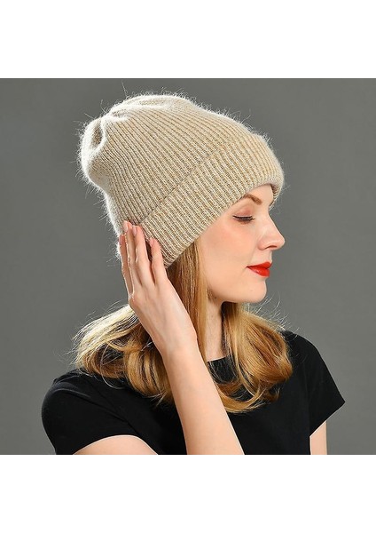 Yeni Kış Örme Beanies, Kalın Sıcak Yün Şapka (Açık Yeşil) (Yurt Dışından)