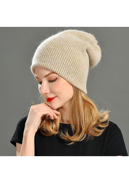 Yeni Kış Örme Beanies, Kalın Sıcak Yün Şapka (Açık Yeşil) (Yurt Dışından)