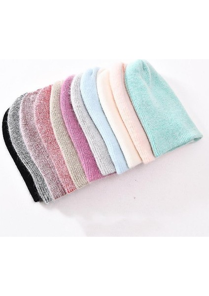 Yeni Kış Örme Beanies, Kalın Sıcak Yün Şapka (Açık Yeşil) (Yurt Dışından)