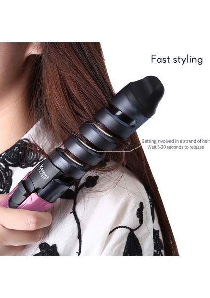 Elektrikli Saç Bigudi 110 220 V 45 W Profesyonel Spiral Curling Demir Değnek Curl Styler Styling Araçları Saç Modelleyici 35D | Curling Ütüler (Mor) (Yurt Dışından)