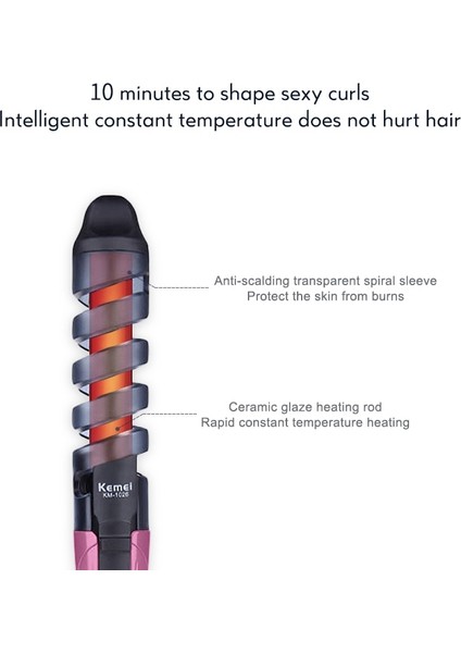 Elektrikli Saç Bigudi 110 220 V 45 W Profesyonel Spiral Curling Demir Değnek Curl Styler Styling Araçları Saç Modelleyici 35D | Curling Ütüler (Mor) (Yurt Dışından)