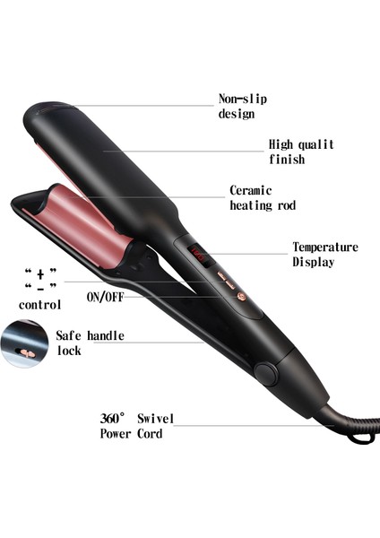 Taşınabilir Yeni Çok Kullanımlı Saç Aracı Curling Demir Saç Bigudi Profesyonel Saç Bakım Araçları Seramik Değnek Üçlü Varil Curling Irons | Curling Ütüleri (Siyah) (Yurt Dışından) modelleri