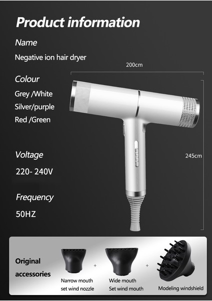 Negatif Iyon Saç Kurutma Makinesi Profesyonel Salon Saç Kurutma Makinesi Ev Güçlü Hızlı Kuruyan Rüzgar Gale Hız Taşınabilir Blow Kurutucu Anyon | Saç Kurutucular (Beyaz) (Yurt Dışından) modelleri