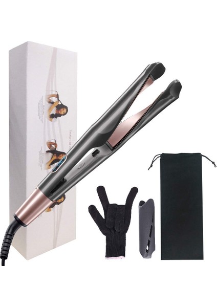 Saç Düzleştirici Ve Bigudi 2 In 1 Büküm Doğrultma Curling Demir Profesyonel Düz Demir 3D Float Concave Dışbükey Titanyum | Curling Ütüler (Yurt Dışından)