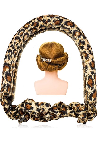 Isısız Kıvırmak Şerit, Ekstra Büyük Şerit Dıy Büyük Varil Curlers, Isısız Saç Curlers, Spiral Curlers Saç Silindirleri (Leopar) | Saç Silindirleri (Yurt Dışından)