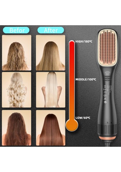 Bir Adım Seramik Saç Kurutma Makinesi Düzleştirici Fırçası 1200 W Iyonik Doğrultma Fırça Bıçak Kurutucu Tarak İle Ev Salon Ve Seyahat | Saç Kurutma Makineleri (Yurt Dışından) fırsatları