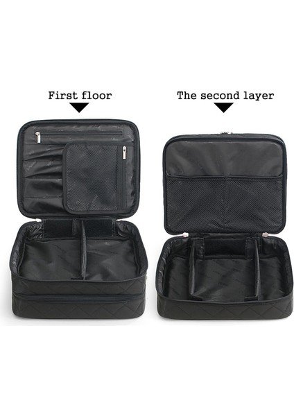 Şevval Özçelik Güzellik Derece Çift Katmanlı Kozmetik Çantası Kutusu Kadınlar Güzellik Vanity Makyaj Araçları Organizatör (Yurt Dışından) modelleri