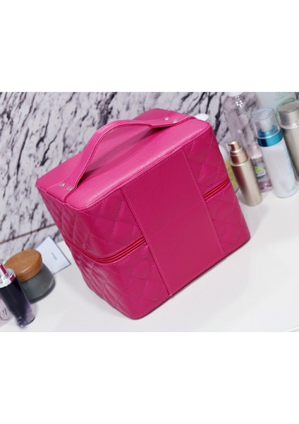 Kozmetik Çantası Kadın Pu Deri Rhinestone Makyaj Çantaları Seyahat Organizatör Moda Stil Kapasitesi 3 Katlar Kozmetik Bagaj Kutusu Taşınabilir | Kozmetik Çanta Ve Davalar (Yurt Dışından) modelleri