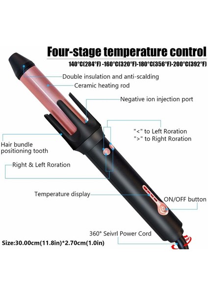 Otomatik Bigudi Isıtma Saç Bigudi Demir Ev Seyahat Seramik Saç Curling Demir Tembel Hızlı Isıtma Sihirli Değnek Dalga Saç Demir | Curling Irons (Siyah) (Yurt Dışından) fırsatları