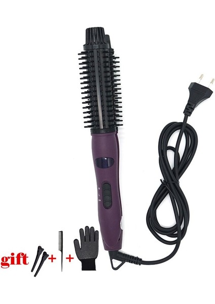 4 In 1 Seramik Styler Saç Bigudi Fırça Düz Ve Kıvırmak Kıvrık Demir Perma Saç Tarak Armut Çiçek Elektrikli Yuvarlak Fırça Şekli | Kıvrık Ütüler (Mor) (Yurt Dışından)