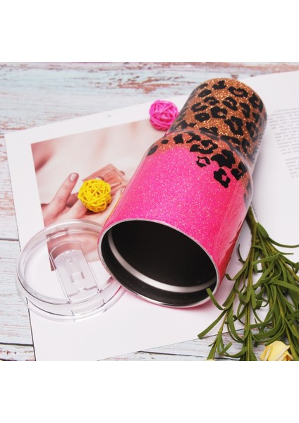 Pembe Leopar Epoksi Tumbler Glitter Paslanmaz Çelik El Yapımı Pembe Çita Kupası Hediye Su Tutucu Için | Kozmetik Çanta Ve Davalar (Yurt Dışından) fırsatları