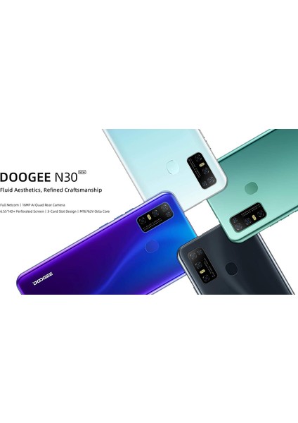 Sanlindou , Doogee N30 Akıllı Telefon Sım Telefonlar Unlocked, 6.55 "Hd + Dotdisplay, 4Gb + 128 Gb, 16Mp Aı Quad Kamera, 4500Mah, Android (Yurt Dışından) Mavi indirimleri