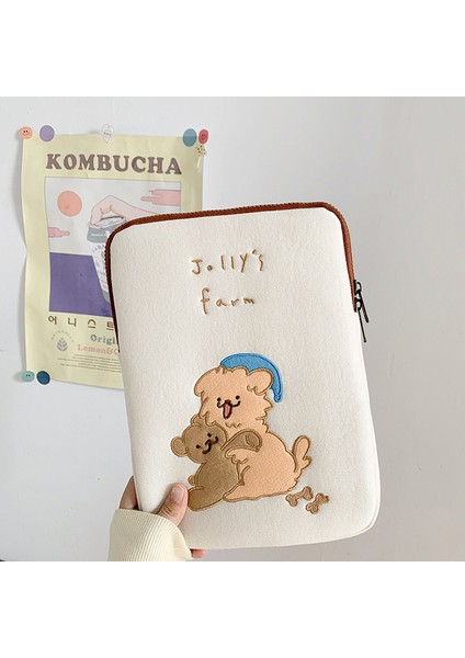 Tablet Durumda Laptop Saklama Çantası Kızlar İpad Kol Kılıfı Öğrenci Pamuk Astar Koruma Nakış Çanta | Kozmetik Çanta Ve Davalar (Beyaz) (Yurt Dışından) fiyatları