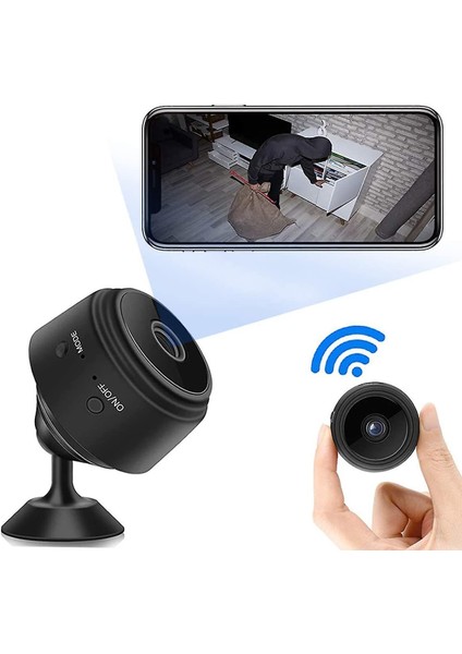 Sanlindousanlindou Mini A9 Kablosuz Wifi 1080P Hd Güvenlik Kamerası -Siyah (Yurt Dışından)