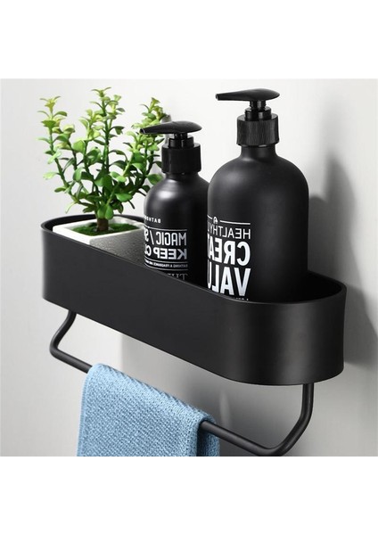 Uzay Alüminyum Siyah Banyo Rafları Mutfak Duvar Raf Duş Depolama Raf Havlu Bar Banyo Aksesuarları 50 Cm Uzunluk Banyo Rafları (Yurt Dışından) fiyatları
