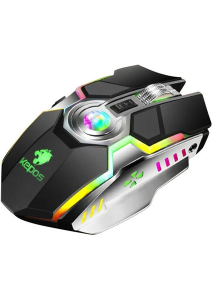 G80 Kablosuz Oyun Fare Şarj Edilebilir Oyun Mouse Sessiz Ergonomik 7 Tuşlar Rgb Arkadan Aydınlatmalı 1600 Dpı Fare Bilgisayar Pro Gamer Için (Yurt Dışından)
