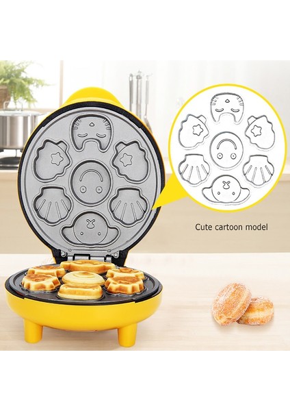 Mini Elektrikli Yapışmaz Waffle Makinesi - Sarı (Yurt Dışından)