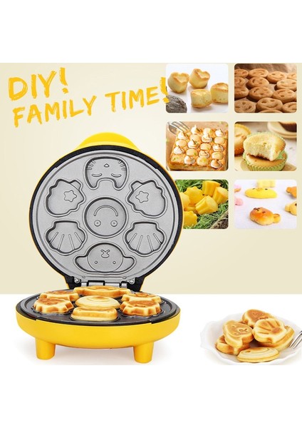Mini Elektrikli Yapışmaz Waffle Makinesi - Sarı (Yurt Dışından)