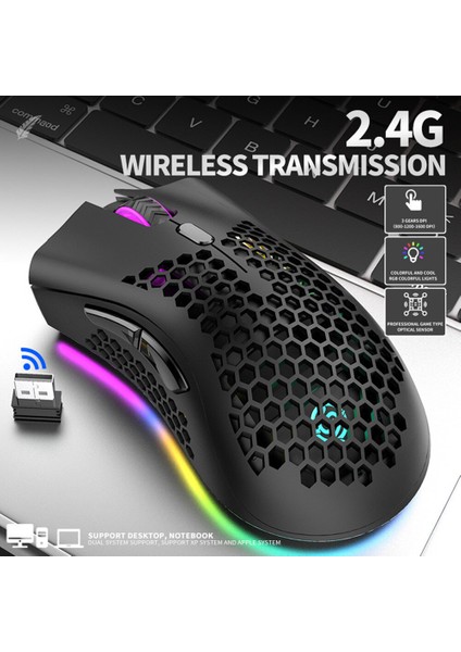 Bm600 2.4 Ghz Kablosuz Fare 1600Dpı Usb Şarj Edilebilir Petek Rgb Optik 7 Tuşlar Fare Dizüstü Pc Oyun Ofisi Için (Yurt Dışından) fiyatları