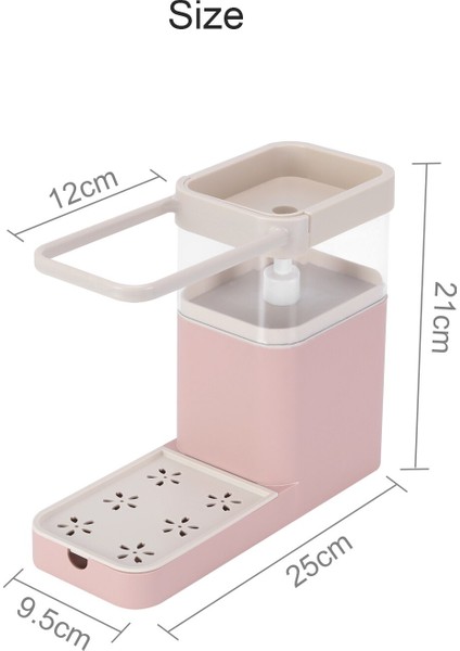 800 Ml Yeni Sabun Pompası Dağıtıcı Sünger Tutucu İle Temizleme Sıvı Dispenser Konteyner Basın Sabun Organizatör Mutfak Temizleyici Araçları | Raflar Ve Sahipler (Pembe) (Yurt Dışından)