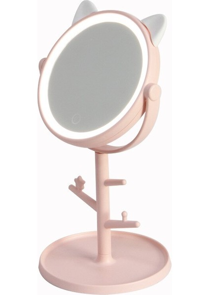 1 Adet Makyaj Led Ayna Masa Masaüstü Tezgah Banyo Seyahat Için Sıradan Pembe Kedi Kulak Led Ayna Usb Kablosu | Makyaj Aynaları (Pembe) (Yurt Dışından)