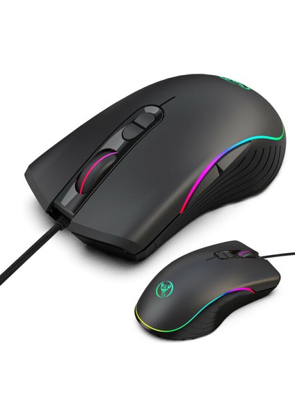 Oyun Fare 6400Dpı Ergonomik El Sapları Rgb Arkadan Aydınlatmalı Optik Kablolu Oyun Faresi (Yurt Dışından)