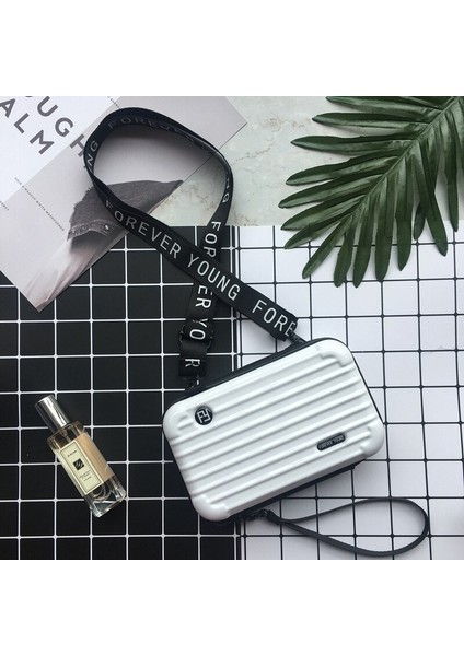 Kadın Moda Küçük Çanta Kozmetik Çantası Taşınabilir Mini Crossbody Çanta Makyaj Çantası Tuvalet Torbası Makyaj Kutusu | Kozmetik Çanta Ve Davalar (Beyaz) (Yurt Dışından)