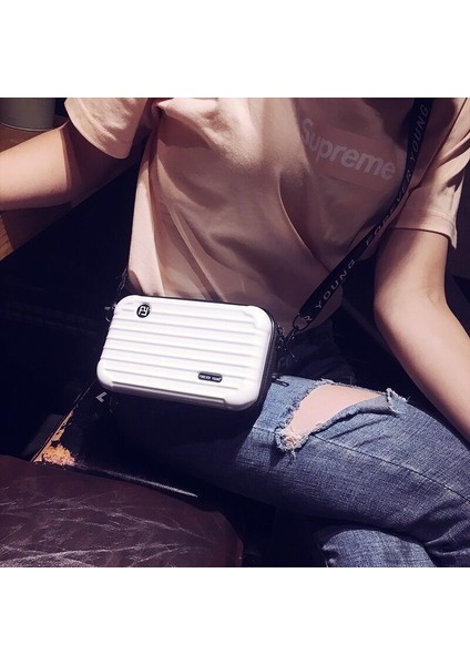 Kadın Moda Küçük Çanta Kozmetik Çantası Taşınabilir Mini Crossbody Çanta Makyaj Çantası Tuvalet Torbası Makyaj Kutusu | Kozmetik Çanta Ve Davalar (Beyaz) (Yurt Dışından) modelleri