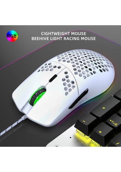 Hxsj J900 Oyun Fare Rgb Aydınlatma Programlanabilir Fare İle Altı Ayarlanabilir Dpı Honeycomb Kabuk Masaüstü Dizüstü Bilgisayar (Yurt Dışından)