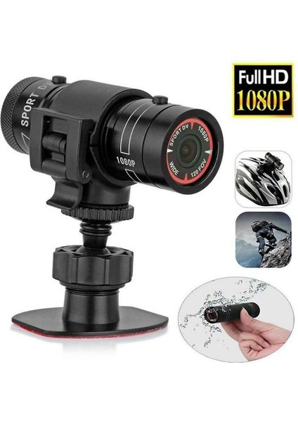 Mini F9 Hd Kamera Hd Bisiklet Motosiklet Eylem Aksiyon Kamera Video Dvr Kamera Mount Hd 1080P Araba Fotoğraf Fotoğraflar Video Kaydedici (Siyah) (Yurt Dışından)