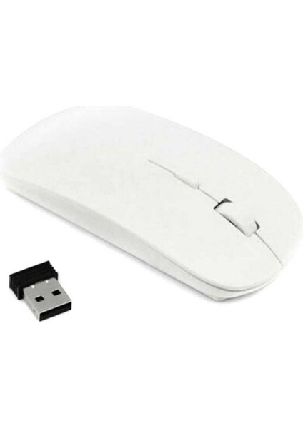 (Beyaz) 2.4 Ghz Usb Kablosuz Optik Mouse Fare Apple Mac Macbook Pro Hava Pc Siyah / Beyaz (Yurt Dışından)