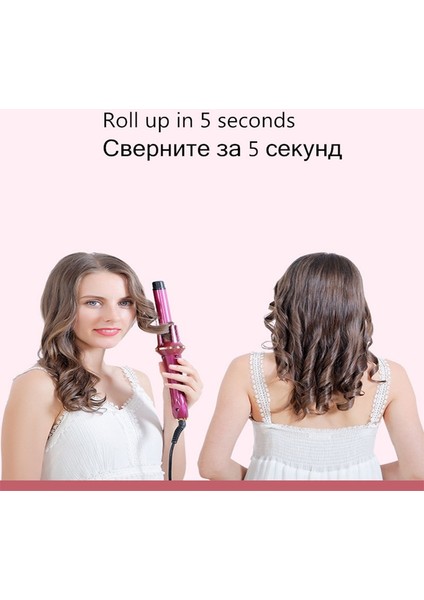 Saç Silindirleri Profesyonel Saç Curling Demir Seramik Bigudi Rulo Waver Perm Çubuk Curlers Styling Aracı Salon Styler Sıcak Silindirler | Saç Silindirleri (Pembe) (Yurt Dışından)