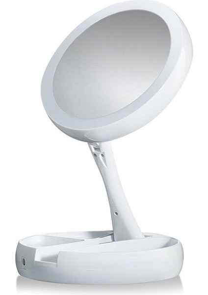 Katlanabilir Led Işık Makyaj Aynası Depolama Tepsisi Led Yüz Ayna Ayarlanabilir Usb Led Vanity Arkadan Ayna Masa Kozmetik Ayna | Makyaj Aynaları (Yurt Dışından)