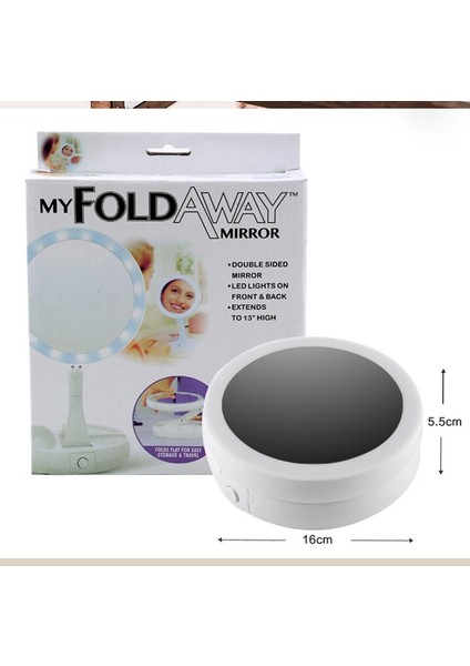 Katlanabilir Led Işık Makyaj Aynası Depolama Tepsisi Led Yüz Ayna Ayarlanabilir Usb Led Vanity Arkadan Ayna Masa Kozmetik Ayna | Makyaj Aynaları (Yurt Dışından) fiyatları
