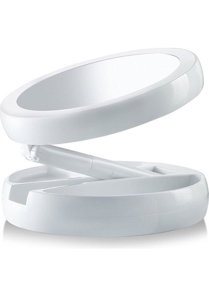 Katlanabilir Led Işık Makyaj Aynası Depolama Tepsisi Led Yüz Ayna Ayarlanabilir Usb Led Vanity Arkadan Ayna Masa Kozmetik Ayna | Makyaj Aynaları (Yurt Dışından) fırsatları