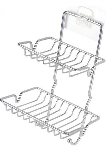 2 Katmanlı Paslanmaz Çelik Sabunluk Çanak Tutucu Sabunlar Depolama Tepsisi / Kancalar Banyo Anti Pas Sabun Depolama Organizer Raf | Sabunluklar (Yurt Dışından) fiyatları