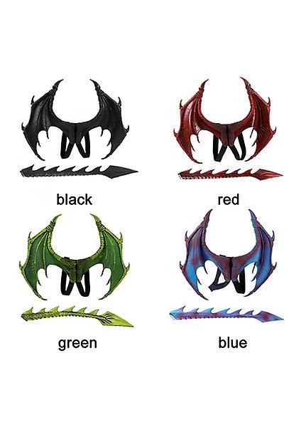 Yetişkinler Için Parti Cosplay Maske Çocuk Masquerade Kostümleri Korkunç Ejderha Maskesi Kanatları Kuyruk Cadılar Bayramı Kostüm Seti (Yeşil) (Yurt Dışından) fırsatları